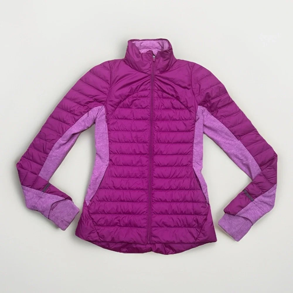 Lululemon Fluff Off Jacket Ultra Violet‎ Pink Sz 4 Athletic Running Down Puffer
